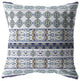 20 Navy White Strips Boho Suede Throw Pillow