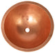 17" Round Vessel Double Wall Hammered Copper Bathroom Sink, 18 Gauge