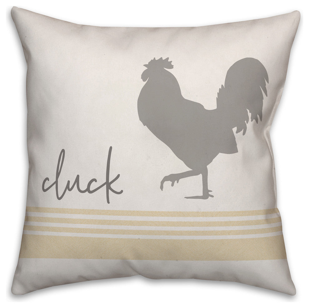 Cluck Rooster 18x18 Throw Pillow