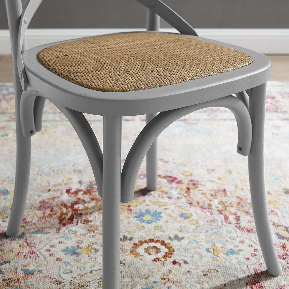 Side Dining Chair, Wood, Gray, Modern, Cafe Bistro Restaurant Hospitality