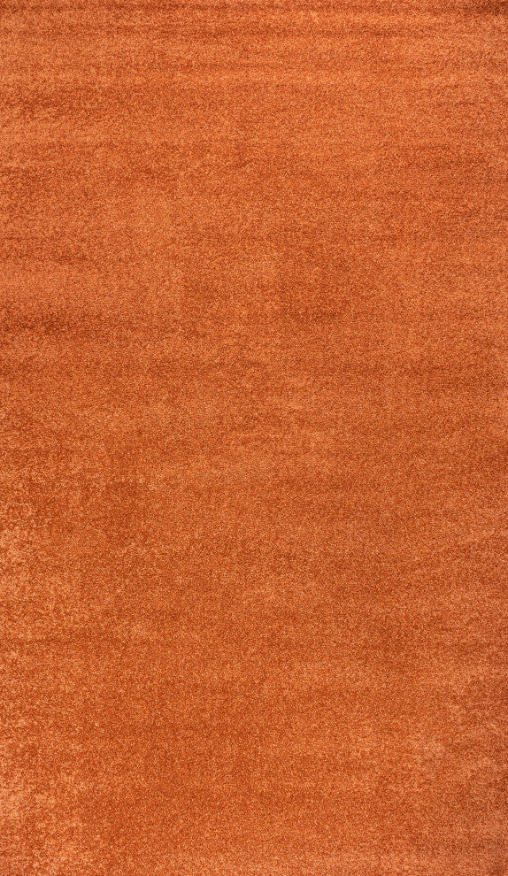 Haze Solid Low-Pile Orange 9 ft. x 12 ft. Area Rug
