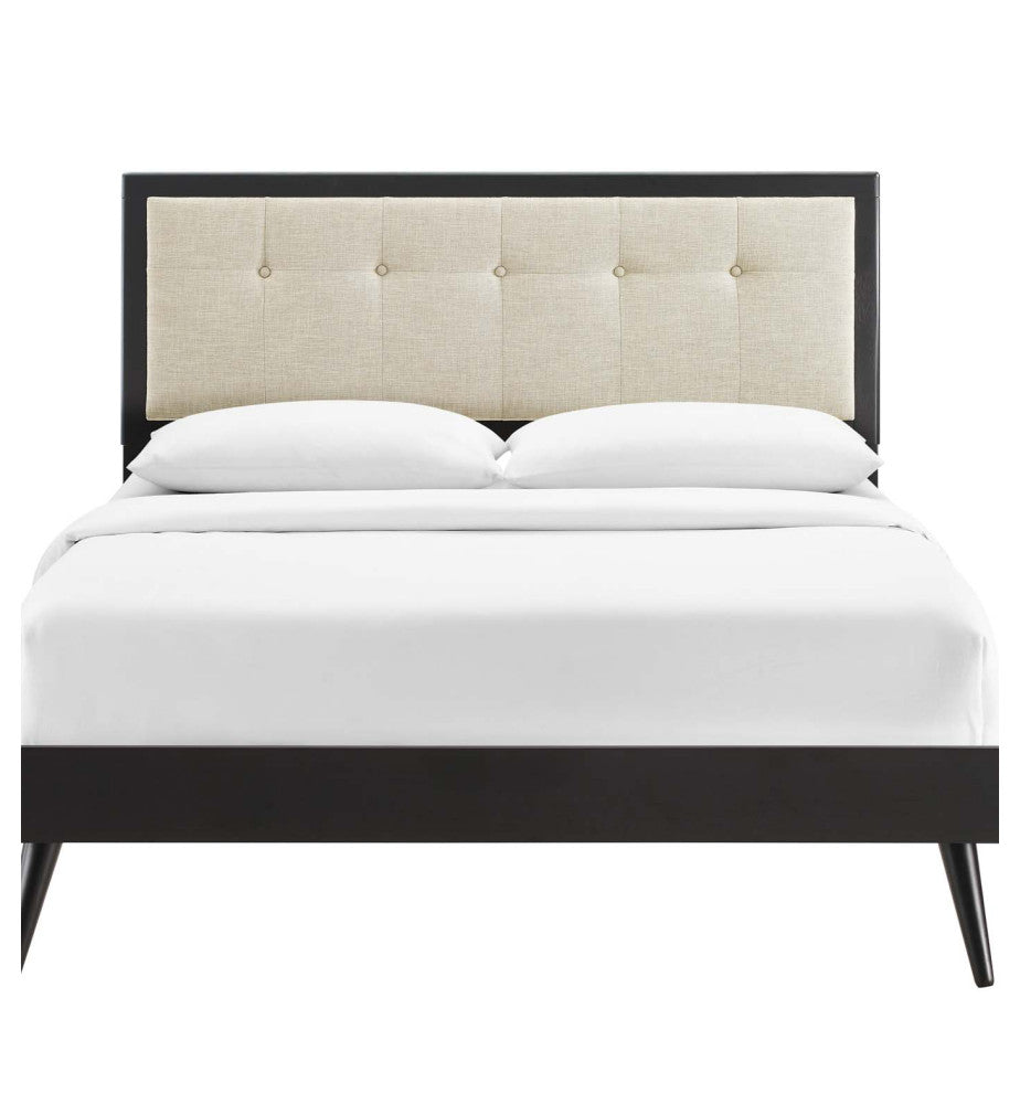 Alyona Channel Tufted Performance Velvet Full/Queen Headboard, Light Gray
