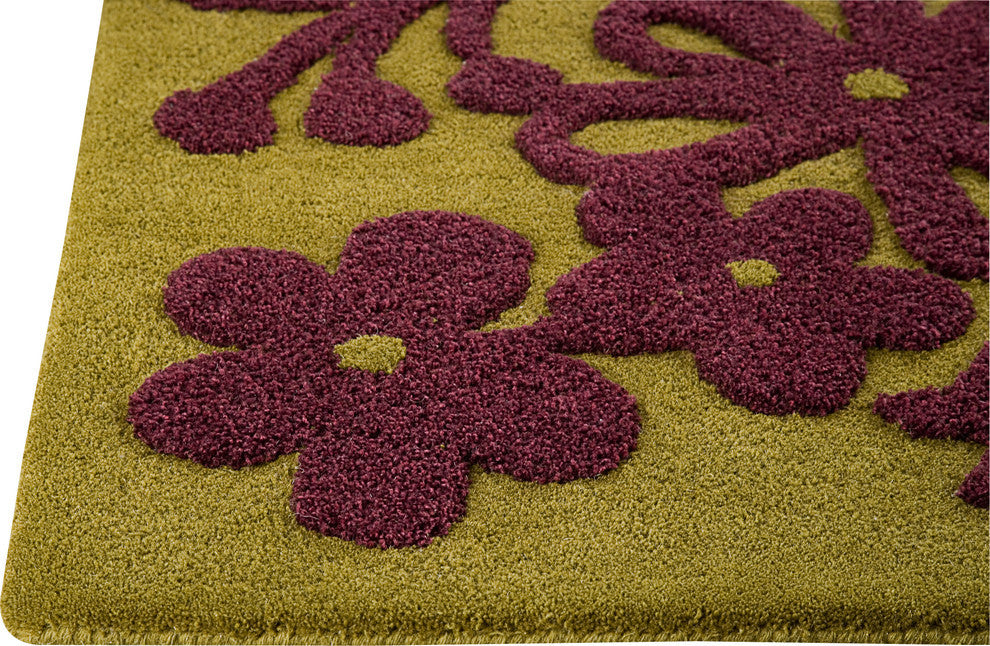 Hand Tufted Green Wool Area Rug