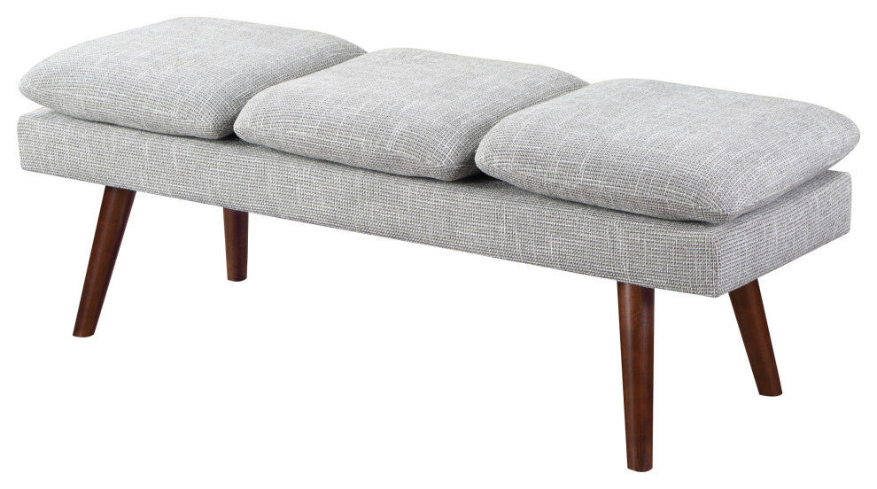 Amanda 54" Mid-Century Bench, Gray