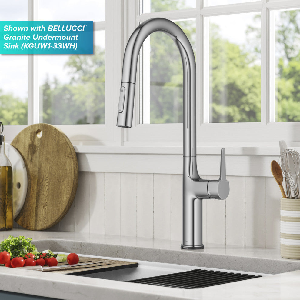Oletto Pull-Down 1-Hole Kitchen Faucet, Chrome, Model Ktf-3101ch