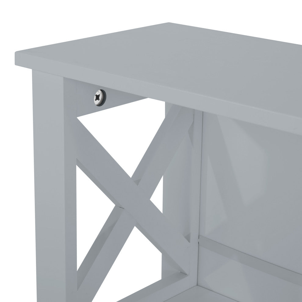 Lewis Wall-Mounted Bathroom Storage Cabinet With Drawers, Gray