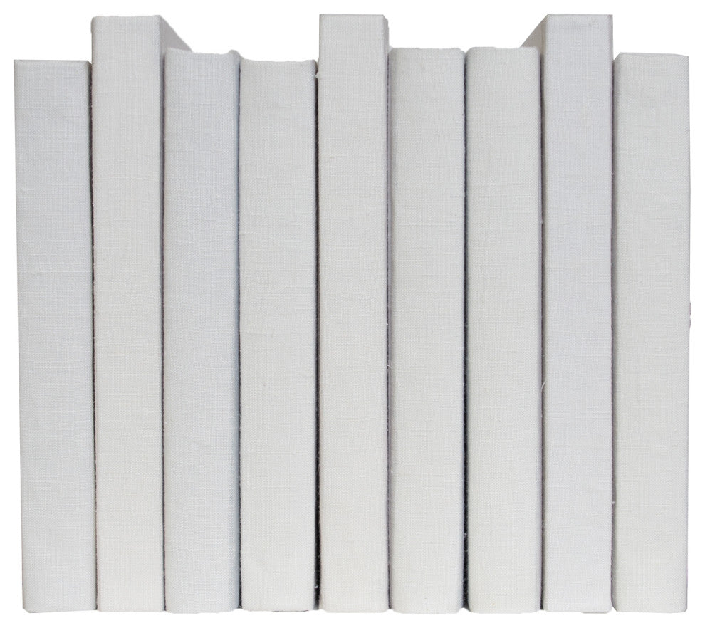 Decorative Books - Sand Oversized Linen Wrapped - Off White Books By The Foot