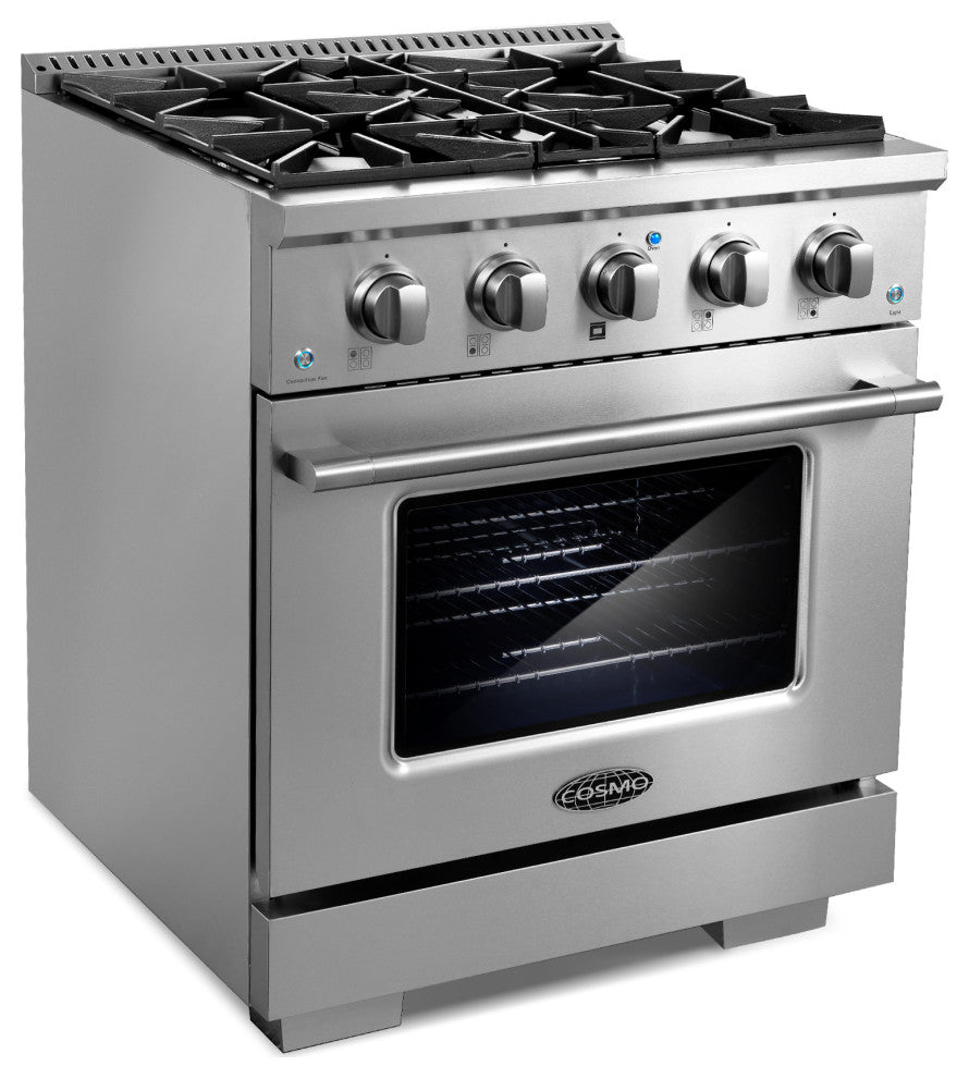 Cosmo 30" Freestanding Gas Range with 4 Italian Made Burners