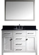Caroline 48" Single Bathroom Vanity Set White, Granite Countertop