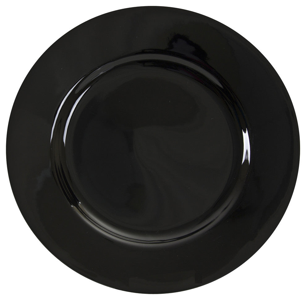 Black Rim Salad and Dessert Plates, Set of 6