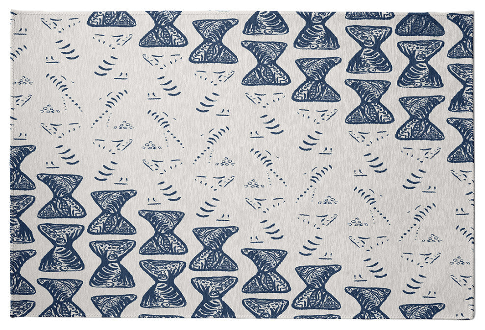Bongo Drumline Rug Rug, Blue, 4'x6'
