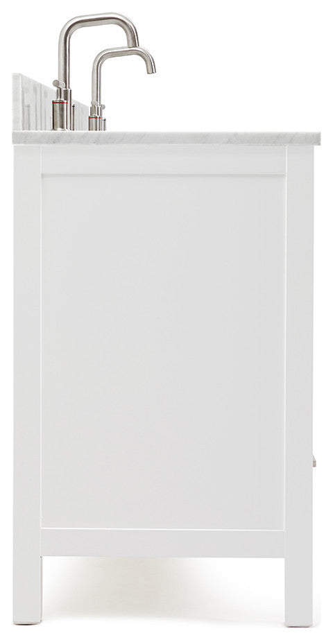 ARIEL Cambridge 73" Rectangle Sinks Bath Vanity Carrara Marble