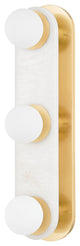 3 Light Bath Sconce, Aged Brass