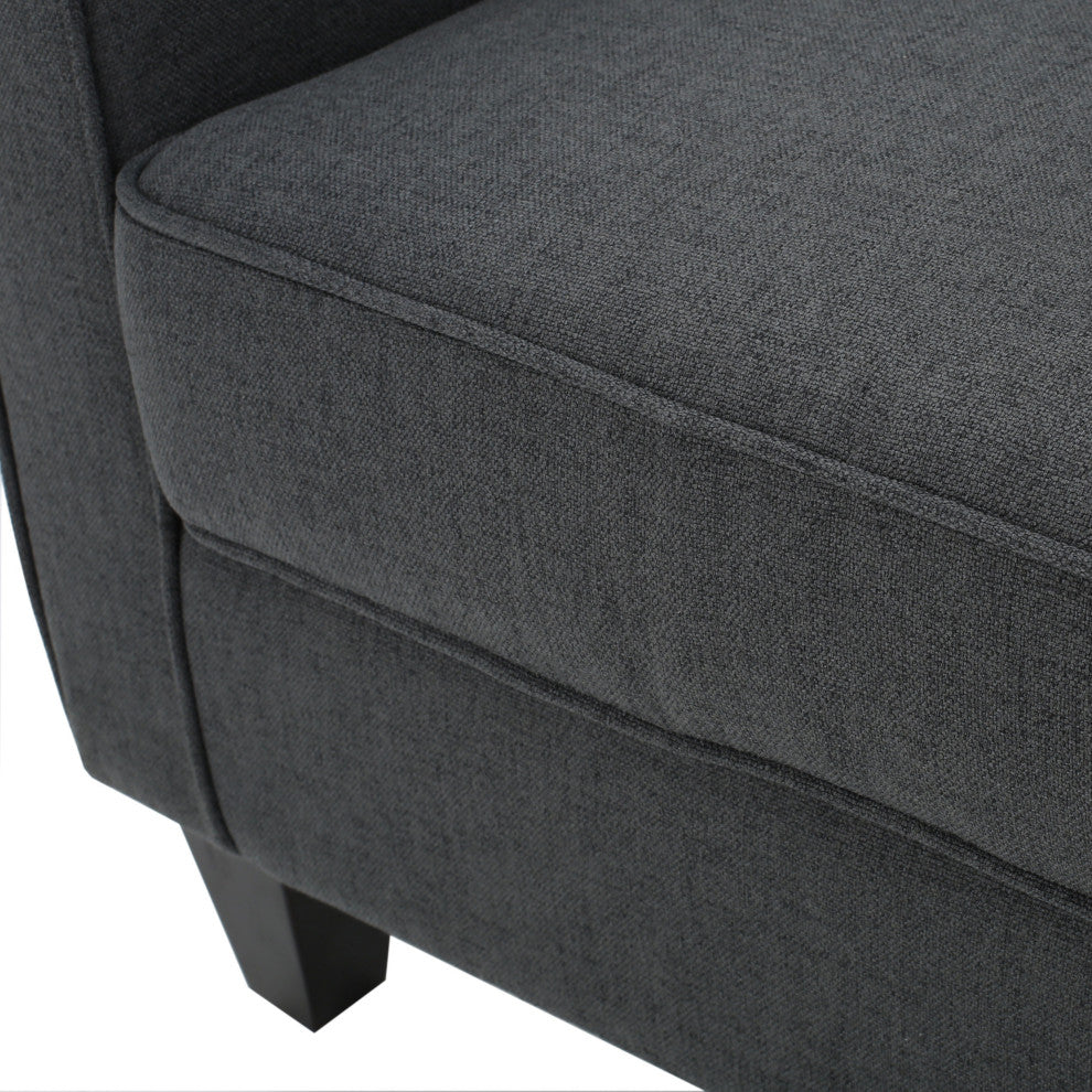 GDF Studio Declan Padded Fabric Club Chair, Dark Gray
