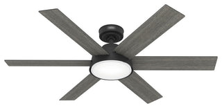 52" Donatella Matte Black Ceiling Fan, LED Light Kit and Handheld Remote