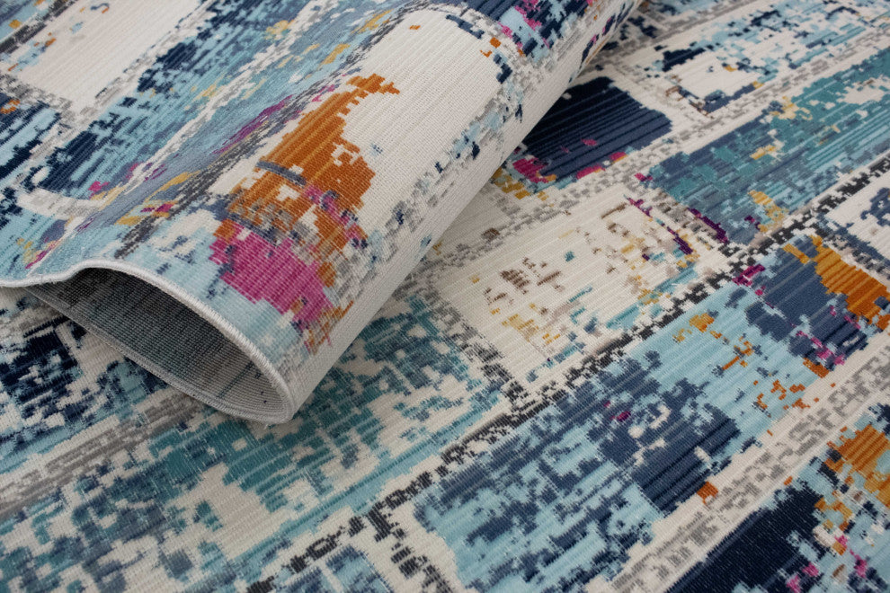 Noori Rug Low-Pile Webster Blue/Ivory Rug, 5'x7'10"