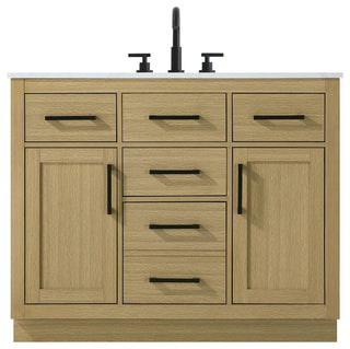 Home Living 42" Single Bathroom Vanity, Honey Brown