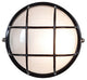 Black Cast Aluminum Fluorescent/LED 1-Light Exterior Round Wall Light