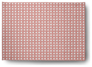 Rattan Geometric Rug, Coral, 5'x7'