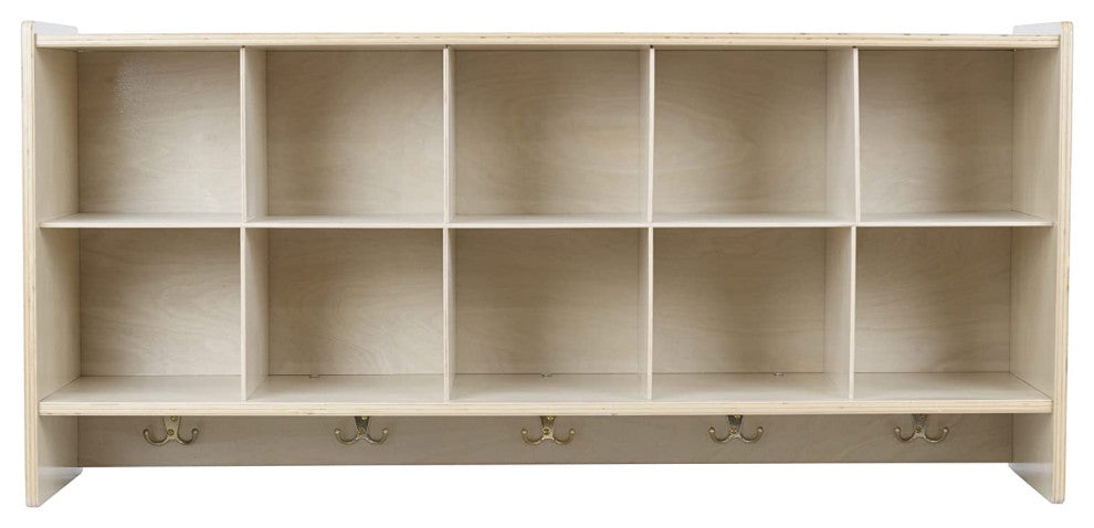 10-Section Wall Mount Storage Cubby Organizer Hanging Coat Locker