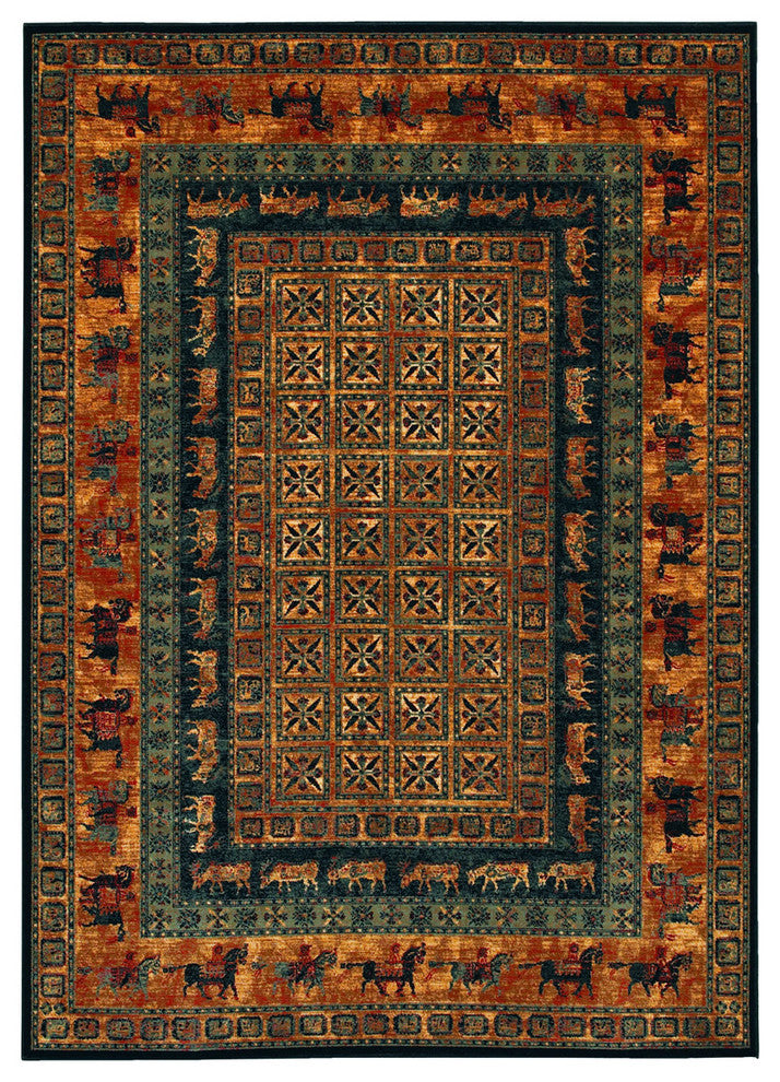 Couristan Old World Classics Pazyrk Area Rug, Burnished Rust, 5'3" x 7'6"
