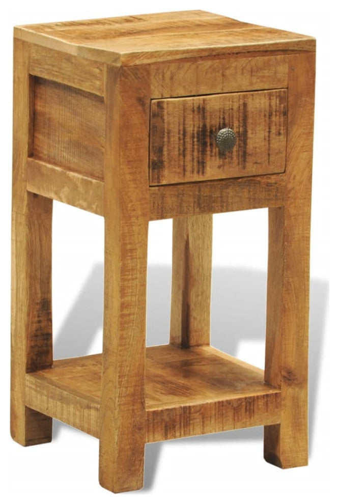 vidaXL Nightstand with 1 Drawer Solid Mango Wood