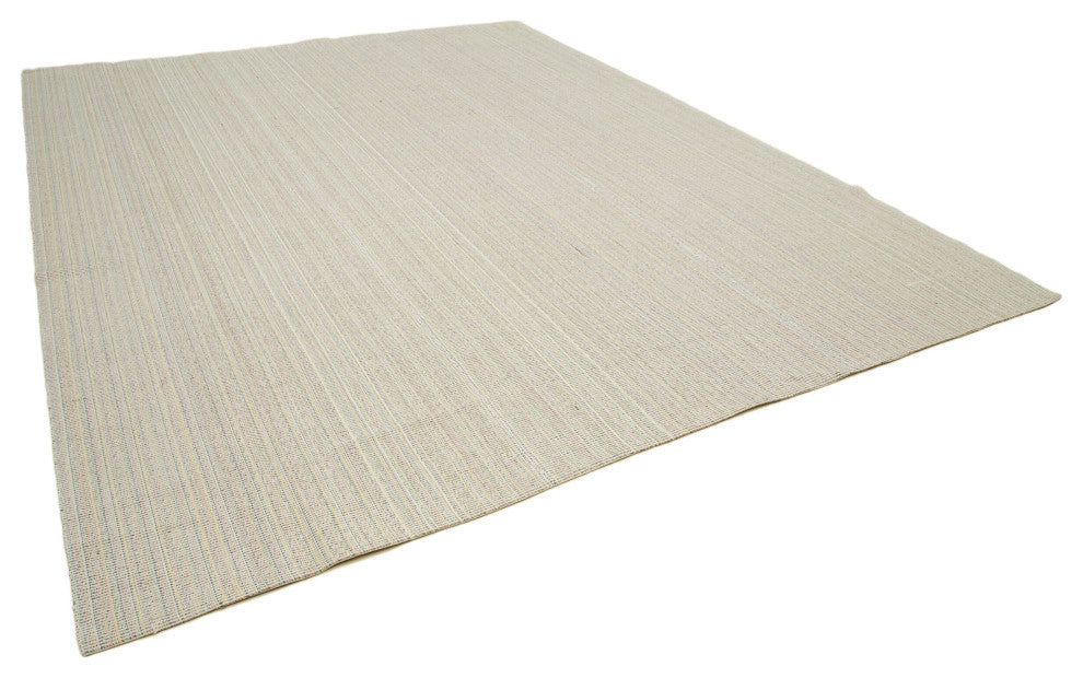 Rug N Carpet - Handmade Turkish 10' 1'' x 13' 5'' Modern Design Wool Kilim Rug