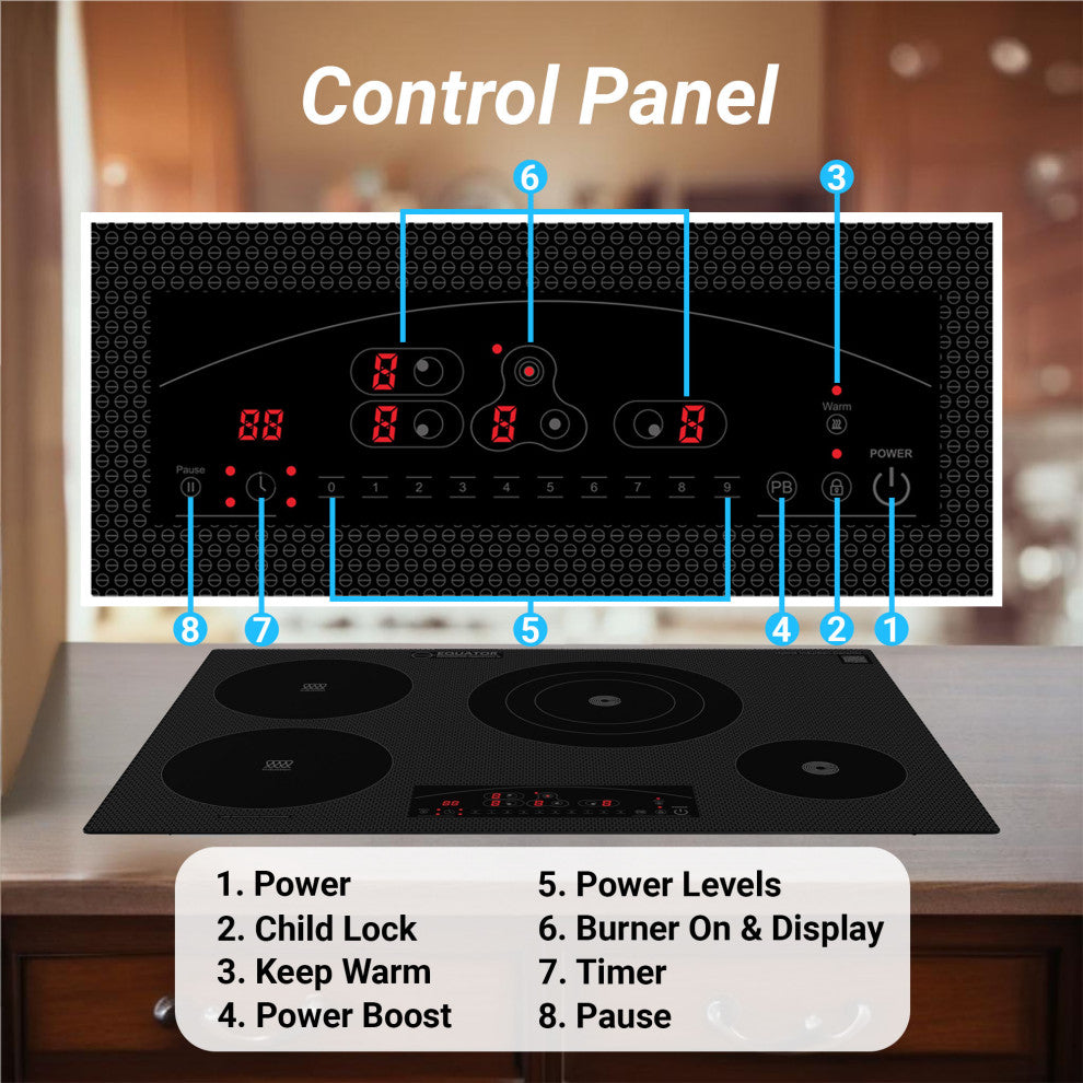 30" Electric Ceramic-Induction 4 Burner Cooktop