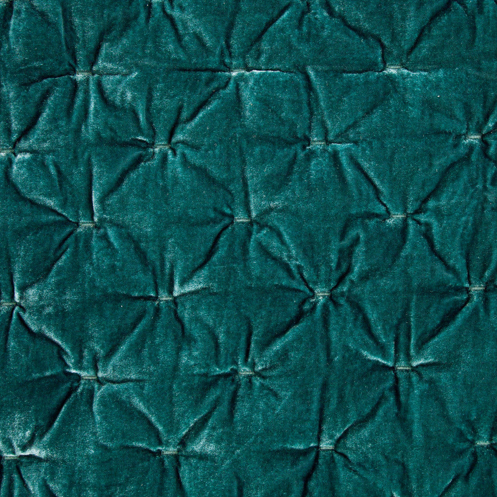 Stella Faux Silk Velvet Pillow Sham, 1PC, Teal, Standard