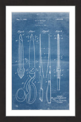 "Scissors 1925 Blueprint" Framed Painting Print