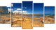 "Paradise Beach in Ibiza Island" Seashore Photo Wall Art, 5 Panels, 60"x32"