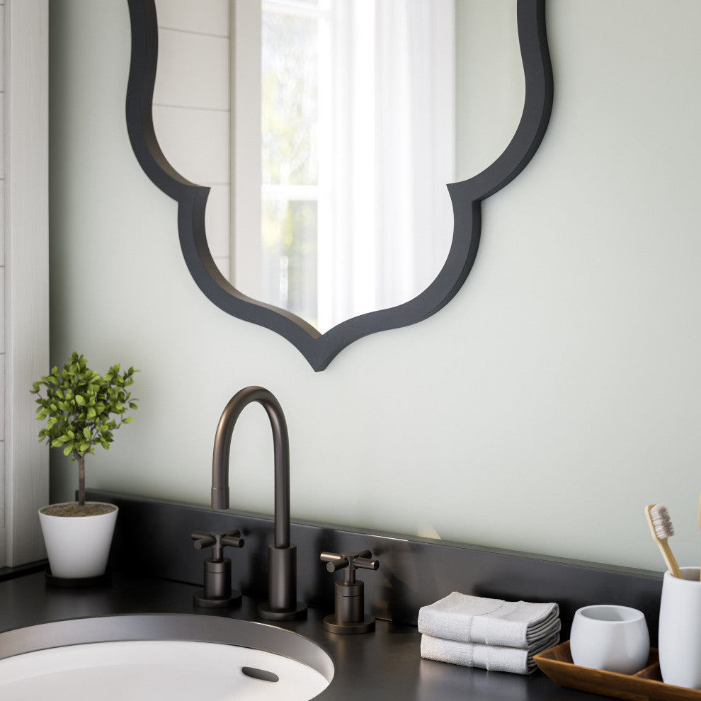 Kenroy 60537BL Wall Mirror, Caroline Collection, Black Finish