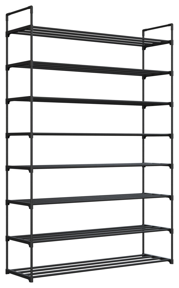 Shoe Rack 8-Tier Shoe Organizer for Closet, Bathroom, Entryway Holds 40 Pairs, Black