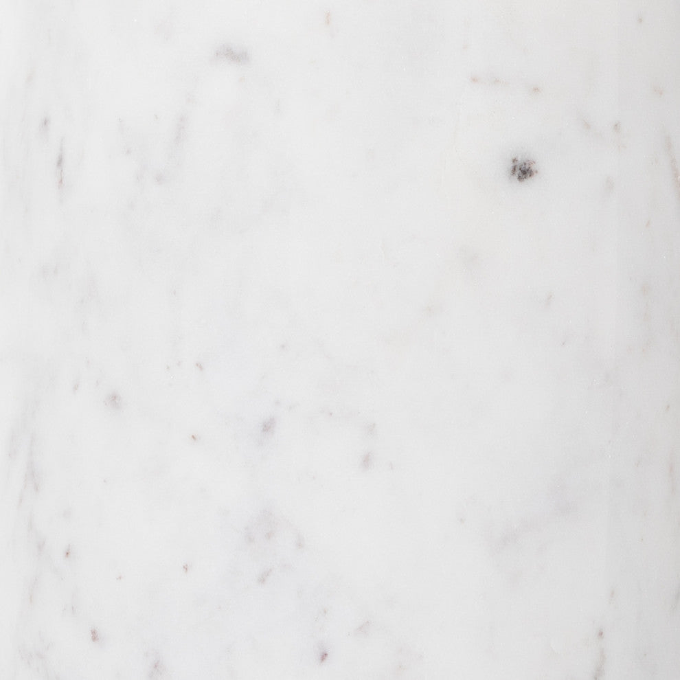 Cronos End Table-Polished White Marble
