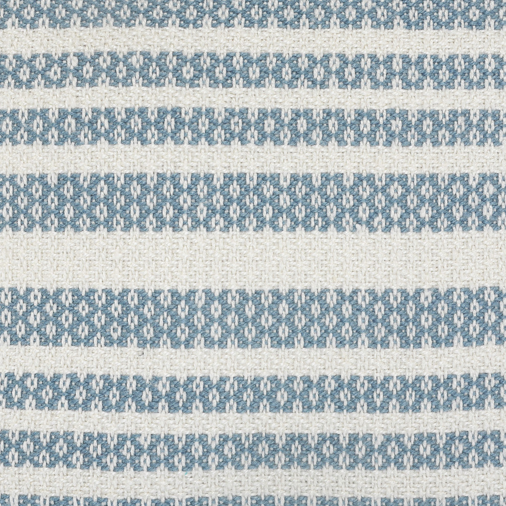 Centered Stripes Woven Throw Pillow with Fringe