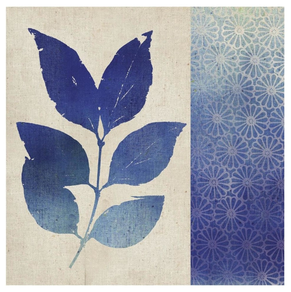 "Indigo Leaves I" Digital Paper Print by Studio Mousseau, 42"x42"