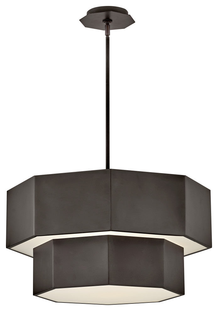 Hinkley Facet Convertible Chandelier, Black Oxide, 22.25"