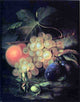 George Forster Still Life With Plum and Peach, 21"x28" Wall Decal