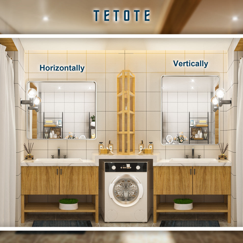 Metal Frame Decorative Rectangular Wall Mount Mirror, Sliver, 30"x36"