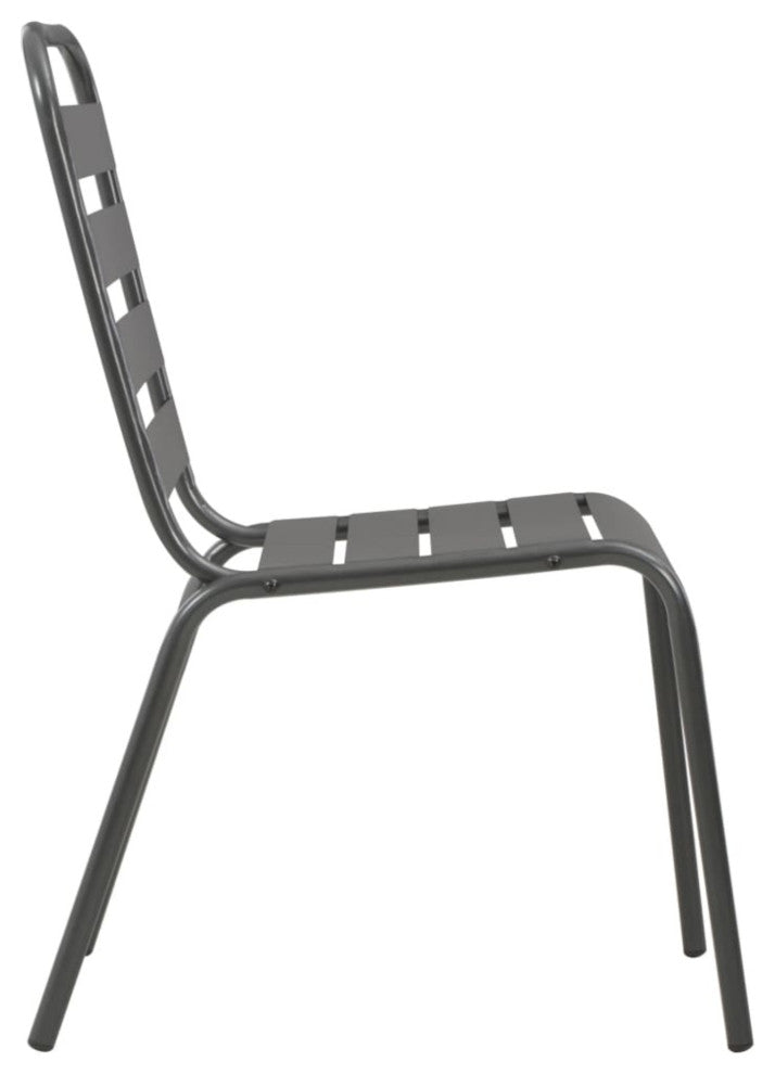 Vidaxl Stackable Outdoor Chairs, Set of 2, Steel Gray