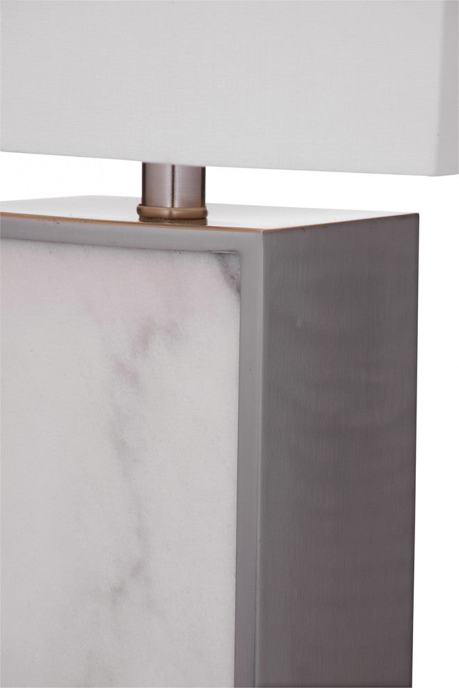 Adair Table Lamp - Marble/Brushed Steel - Gray