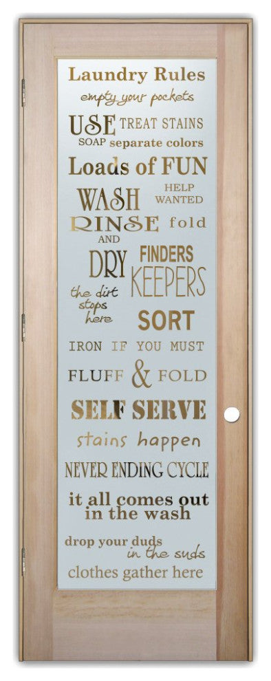 Laundry Door - Laundry Rules - Douglas Fir (stain grade) - 30" x 80" - Knob...