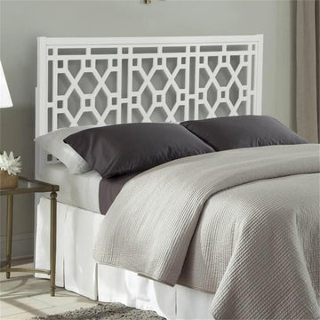 Comfort Pointe Thomas Chippendale White Wood Headboard - King