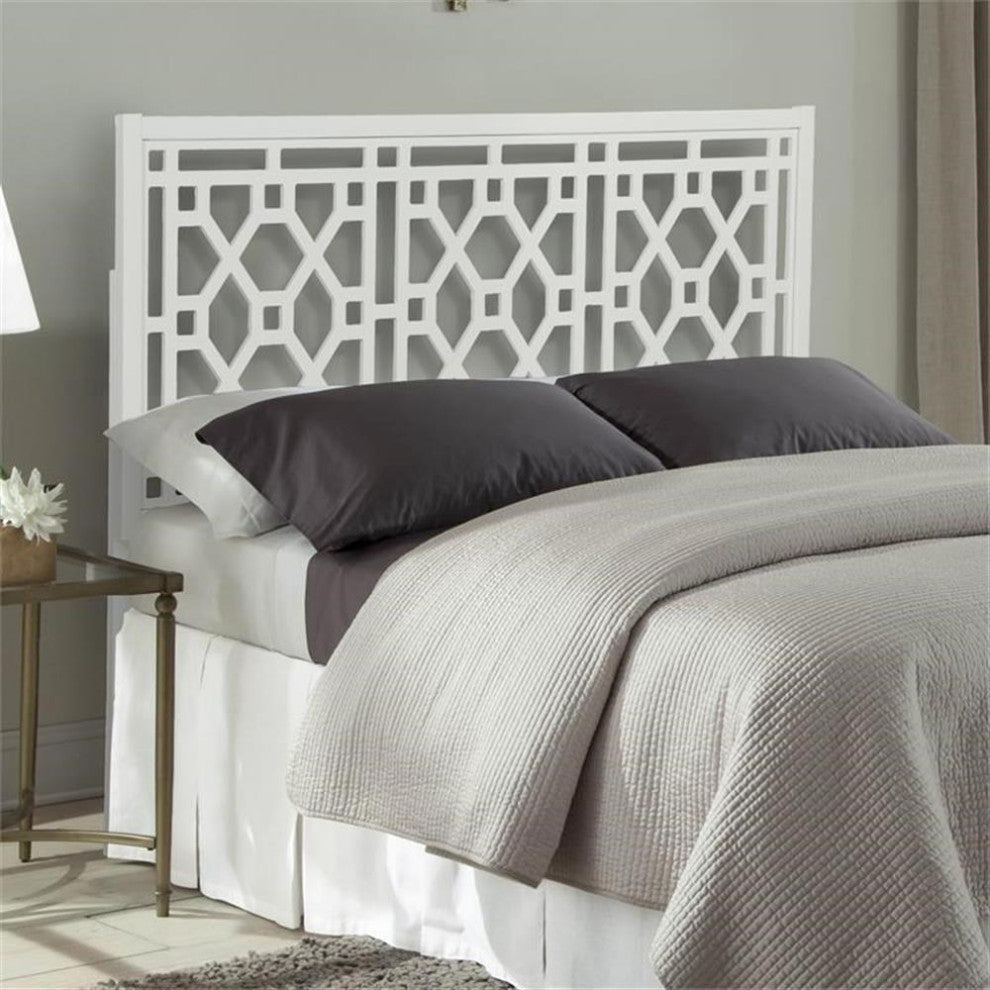 Comfort Pointe Thomas Chippendale White Wood Headboard - King