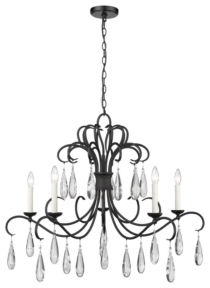 Z-LITE 5-Light Chandelier, Matte Black