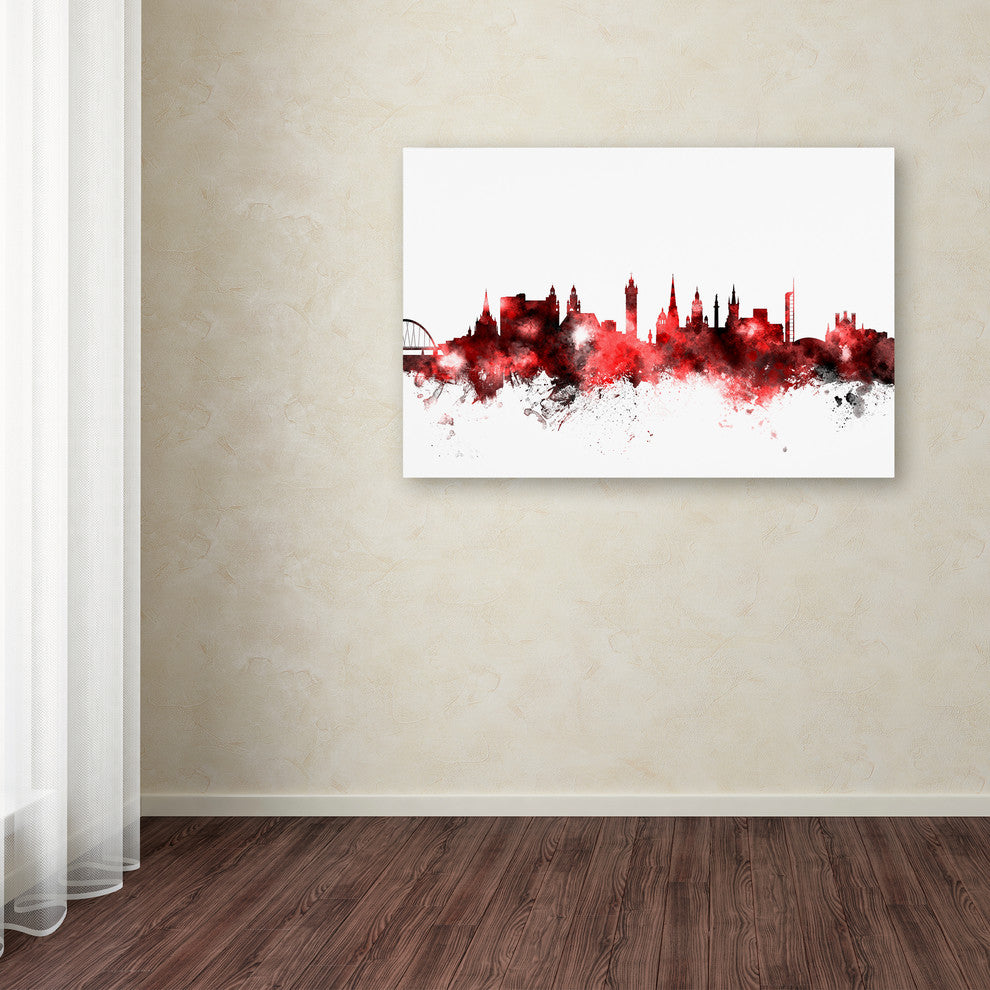 Michael Tompsett ''Glasgow Scotland Skyline Red 2'' Canvas Art, 22x32