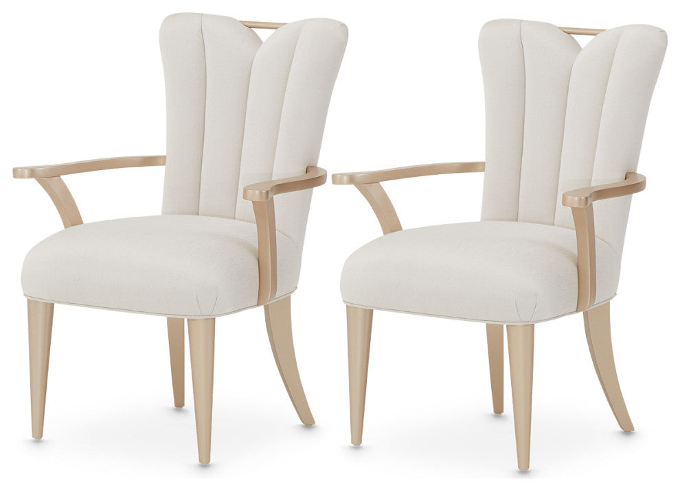 La Rachelle Dining Arm Chair, Set of 2 - Medium Champagne