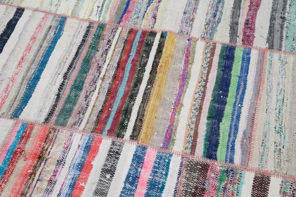 Rug N Carpet - Handmade Turkish 6' 5'' x 9' 6'' Unique Patchwork Kilim Rug