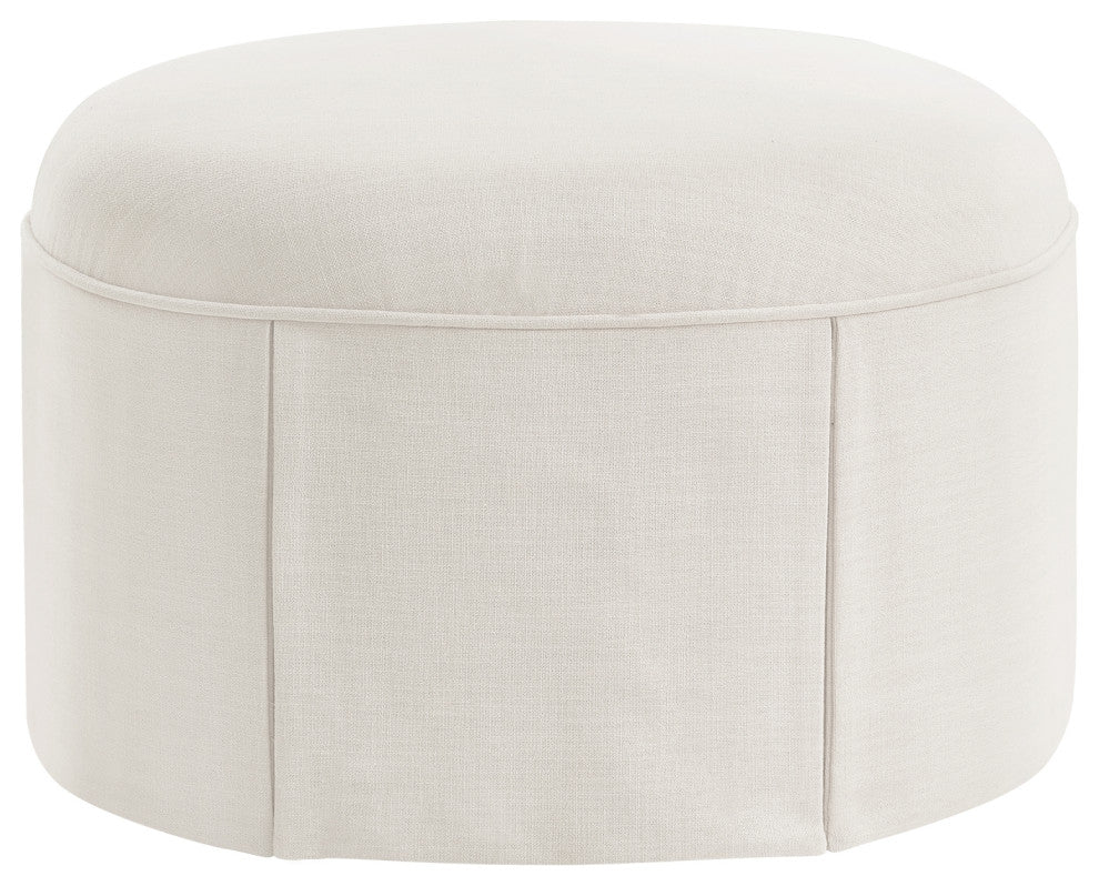 Rustic Manor Blanca Ottoman, Upholstered, Linen, Beige