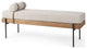 Colburne Cream Fabric WithBrown Wood Bench